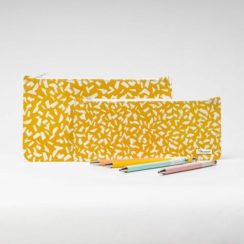 YELLOW SEMBLANCE Tyvek® Federtasche mit Zipper