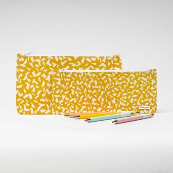 Trousse à crayons Tyvek® SEMBLANCE JAUNE avec fermeture éclair 1