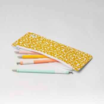 Trousse à crayons Tyvek® SEMBLANCE JAUNE avec fermeture éclair 3