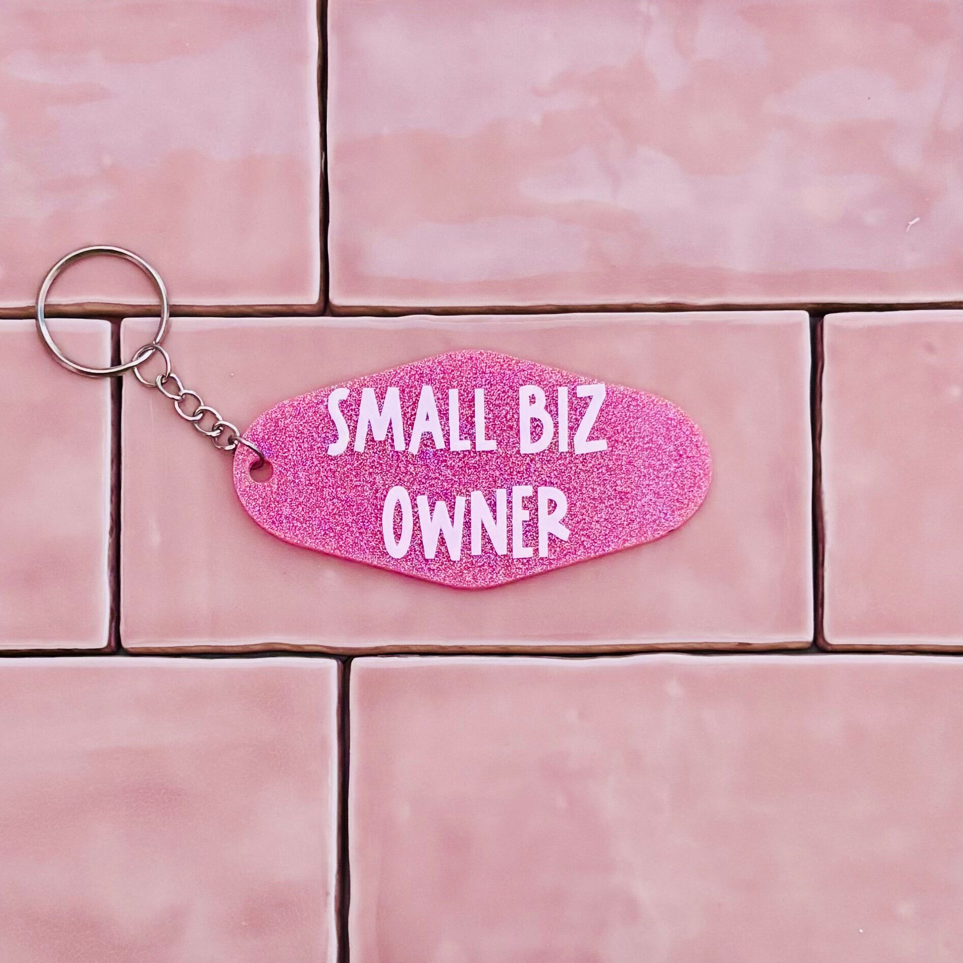 ✨ The "Small Biz Owner" Sparkly Motel Keyring
