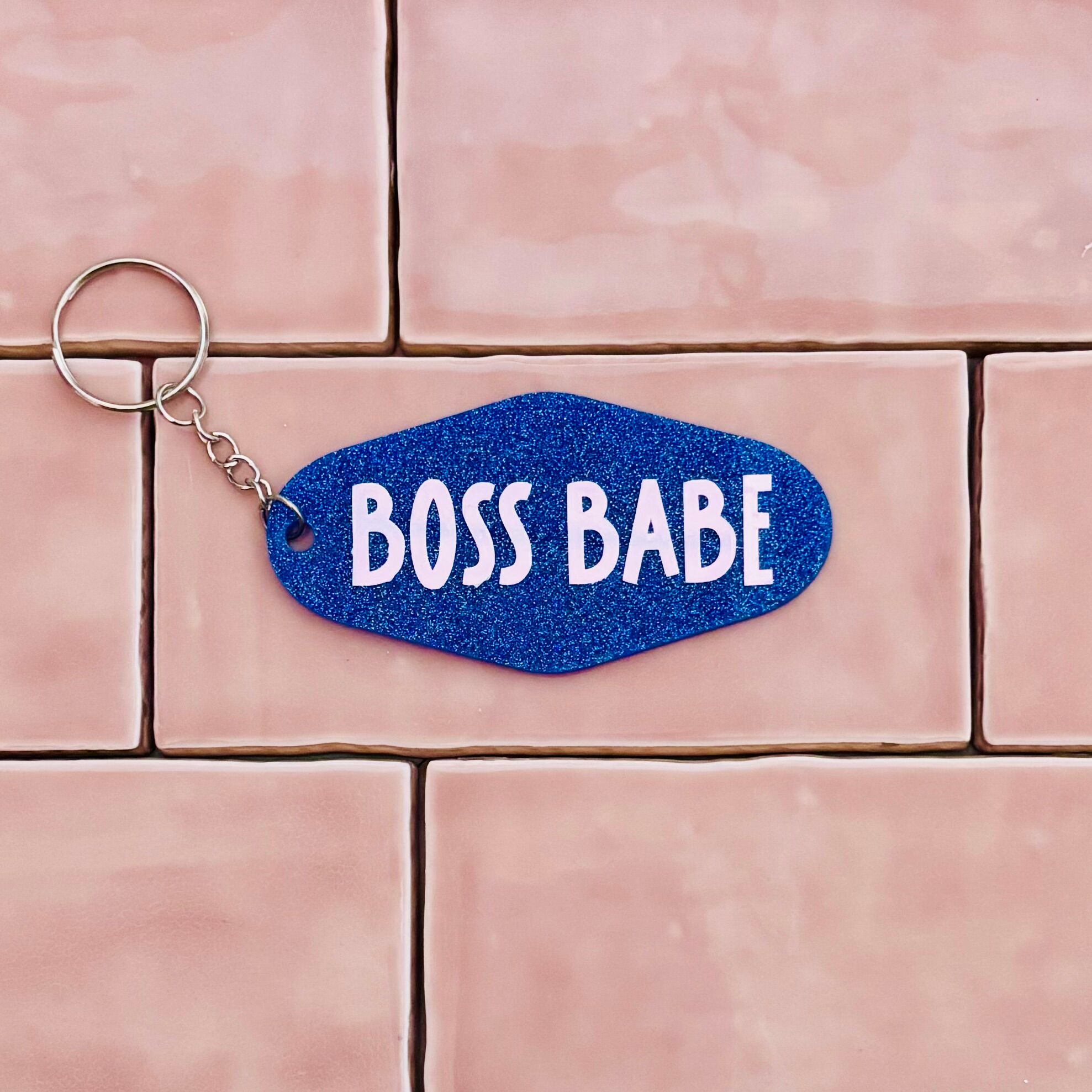 ✨ The "Boss Babe" Sparkly Motel Keyring