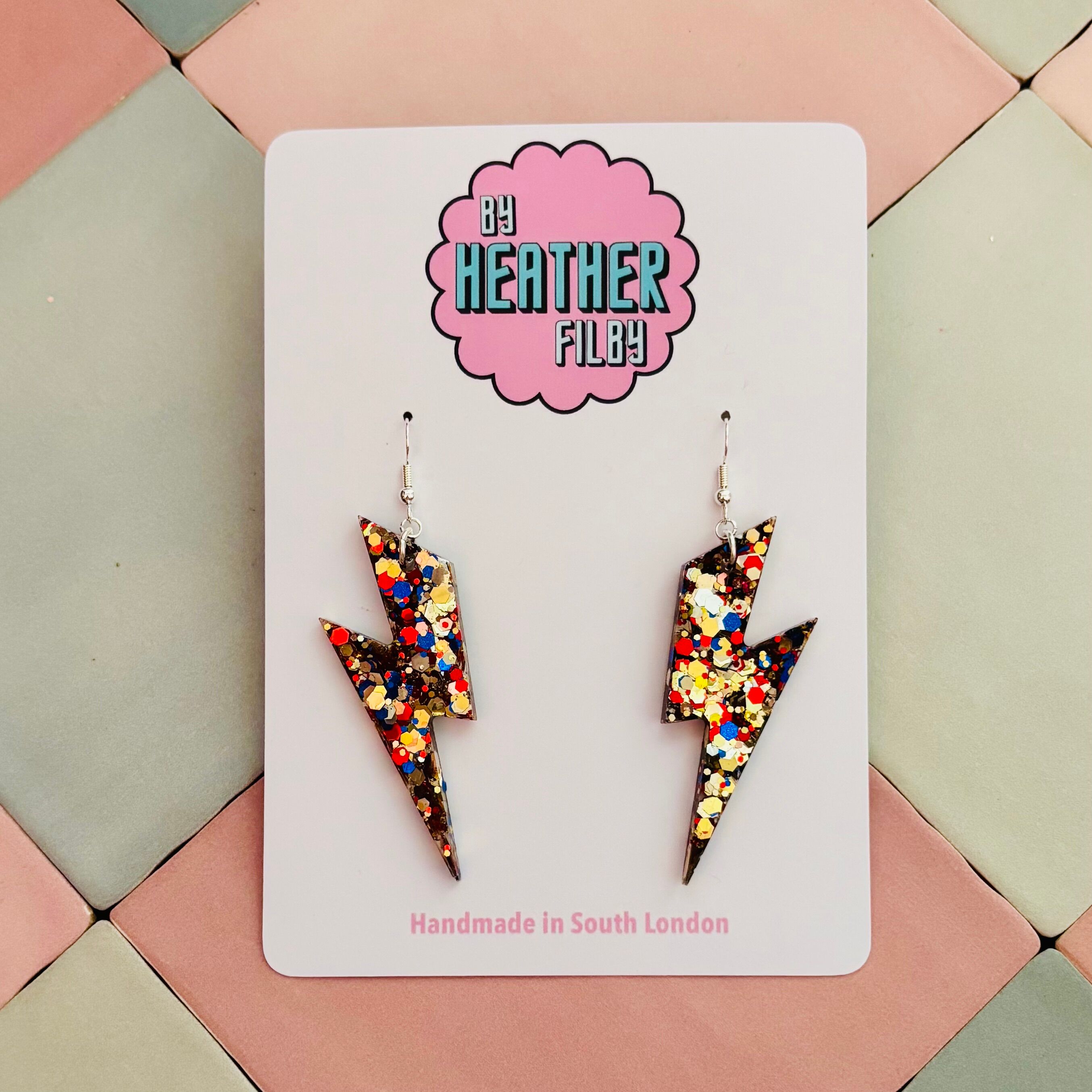 Large Royal Lightning Bolt Earrings