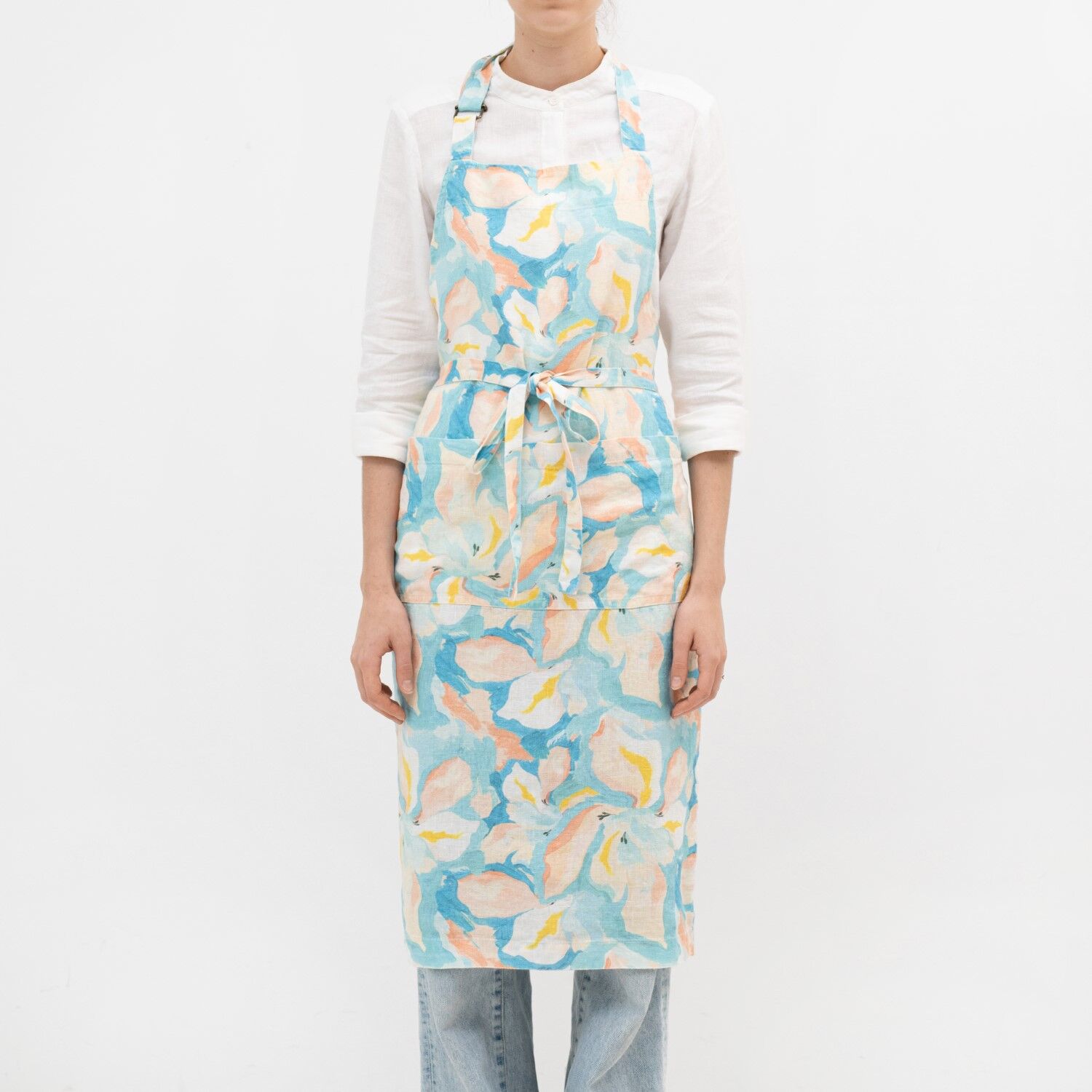 Pastel Iris Linen Chef Apron
