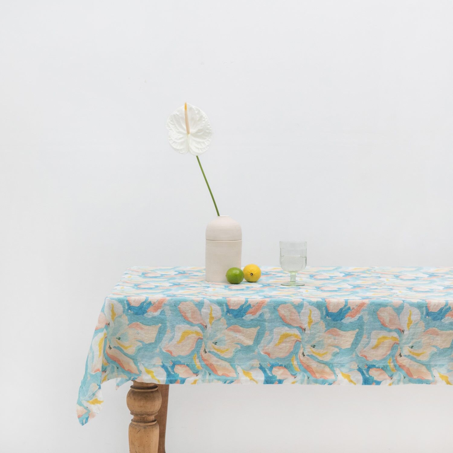 Pastel Iris Linen Tablecloth