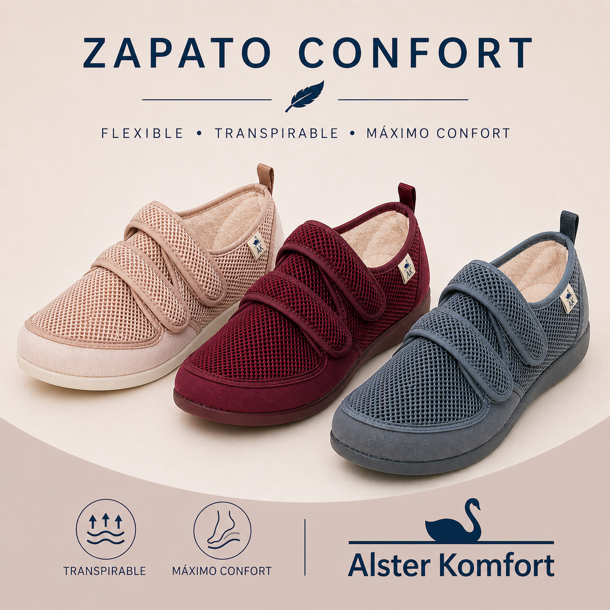 Alster Komfort Relax zapato cómodo ancho textil