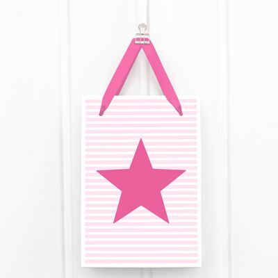 Gift bag: star, pink