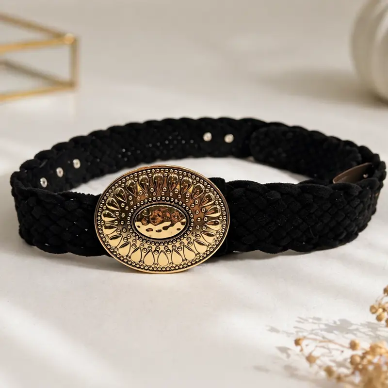 Buy wholesale Braided belt with gold buckle display picture 2