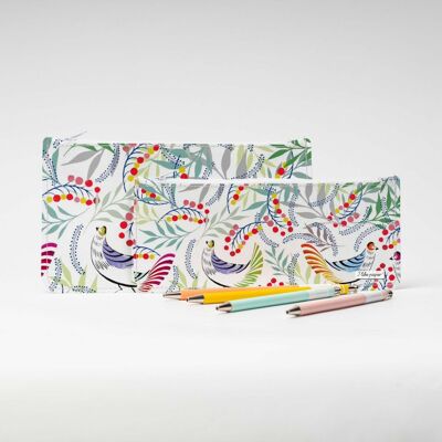 FLORALITY BIRD Estuche para lápices Tyvek® XL con cremallera