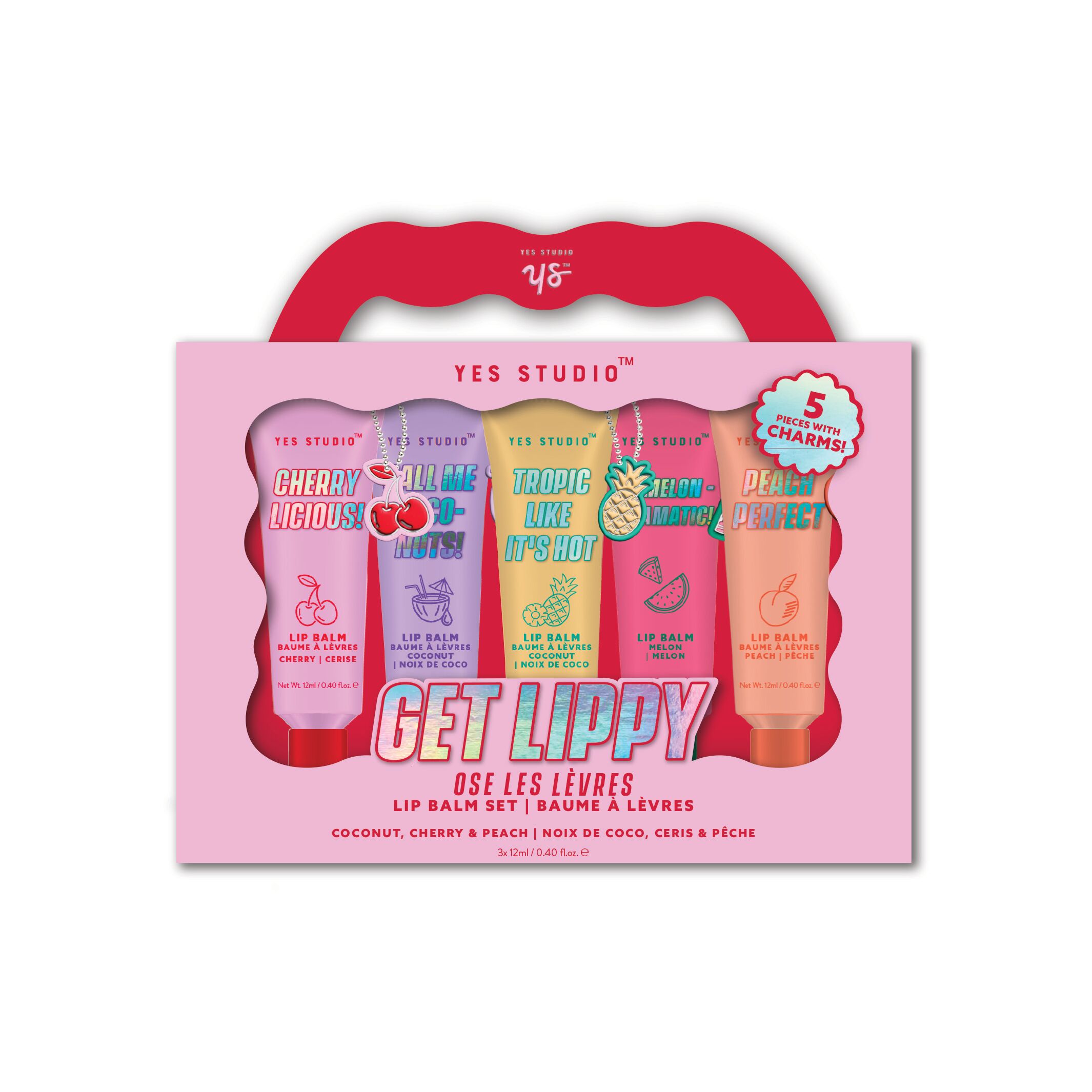 Yes Studio 5PC Lip Balm w/Charm Set