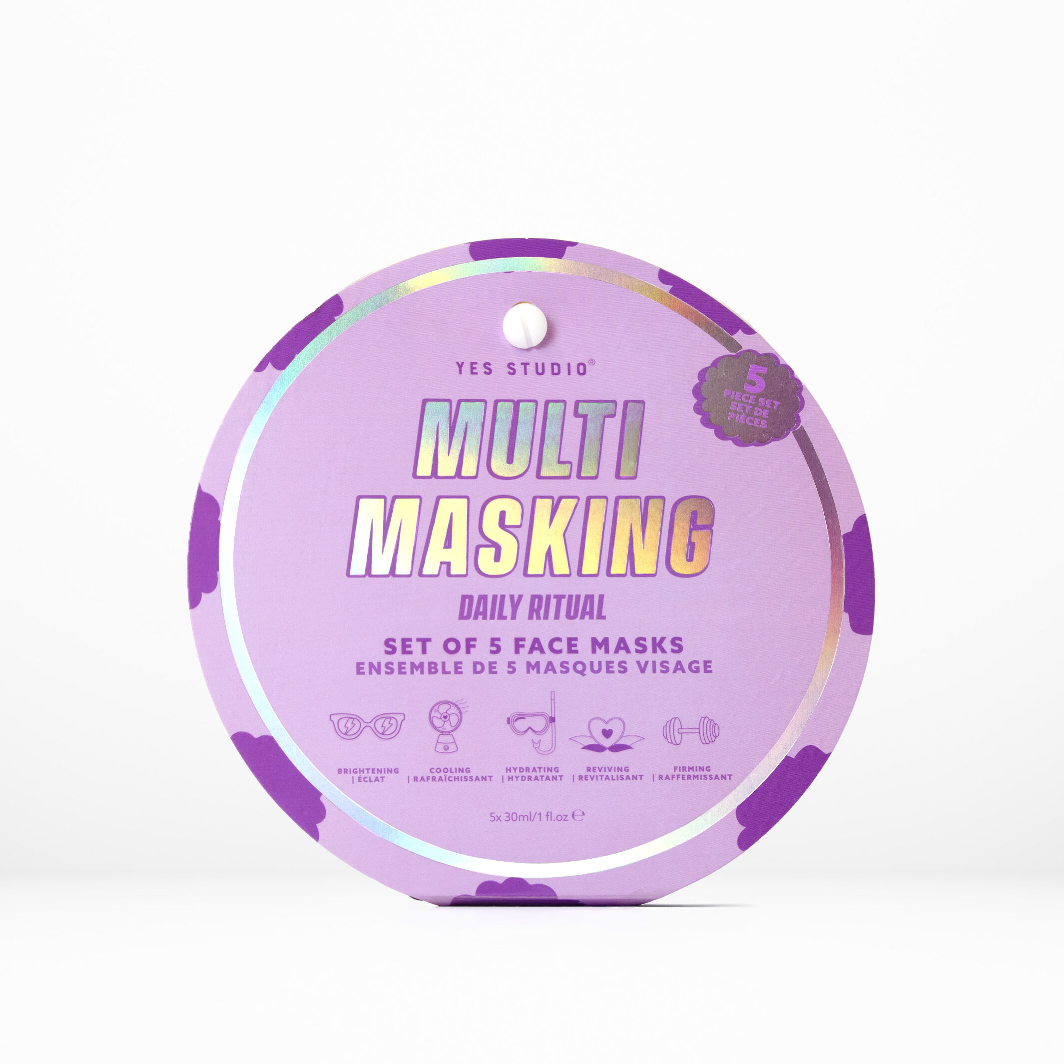 Yes Studio Multi-Masking Face Masks 5pk - Purple