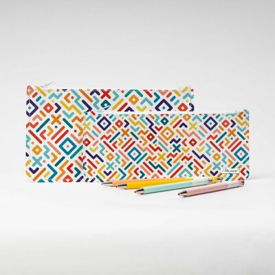 GEOMETRICAL STRIPES III Tyvek® XL pencil case with zipper