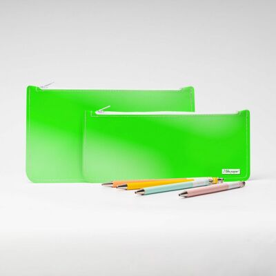 Estuche para lápices GREEN / NEON Tyvek® XL con cremallera