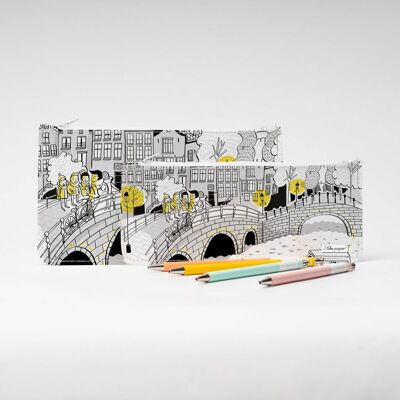 MIDNIGHT ON A BRIDGE Tyvek® XL Federtasche mit Zipper