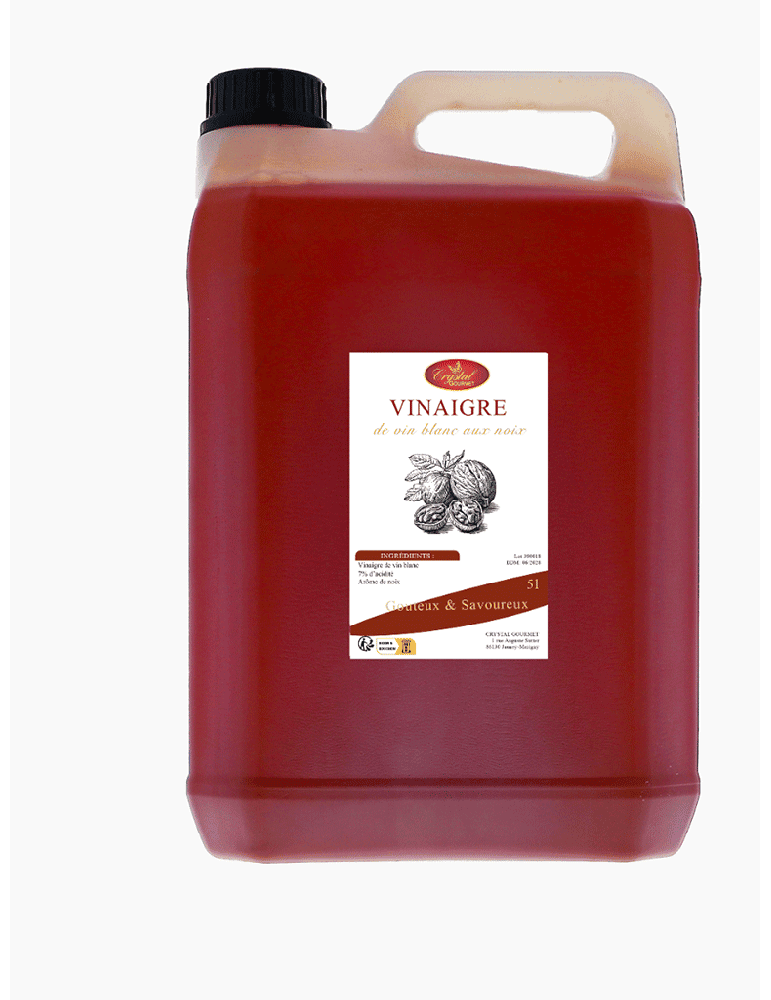 Vinagre de vino blanco aromatizado con nueces