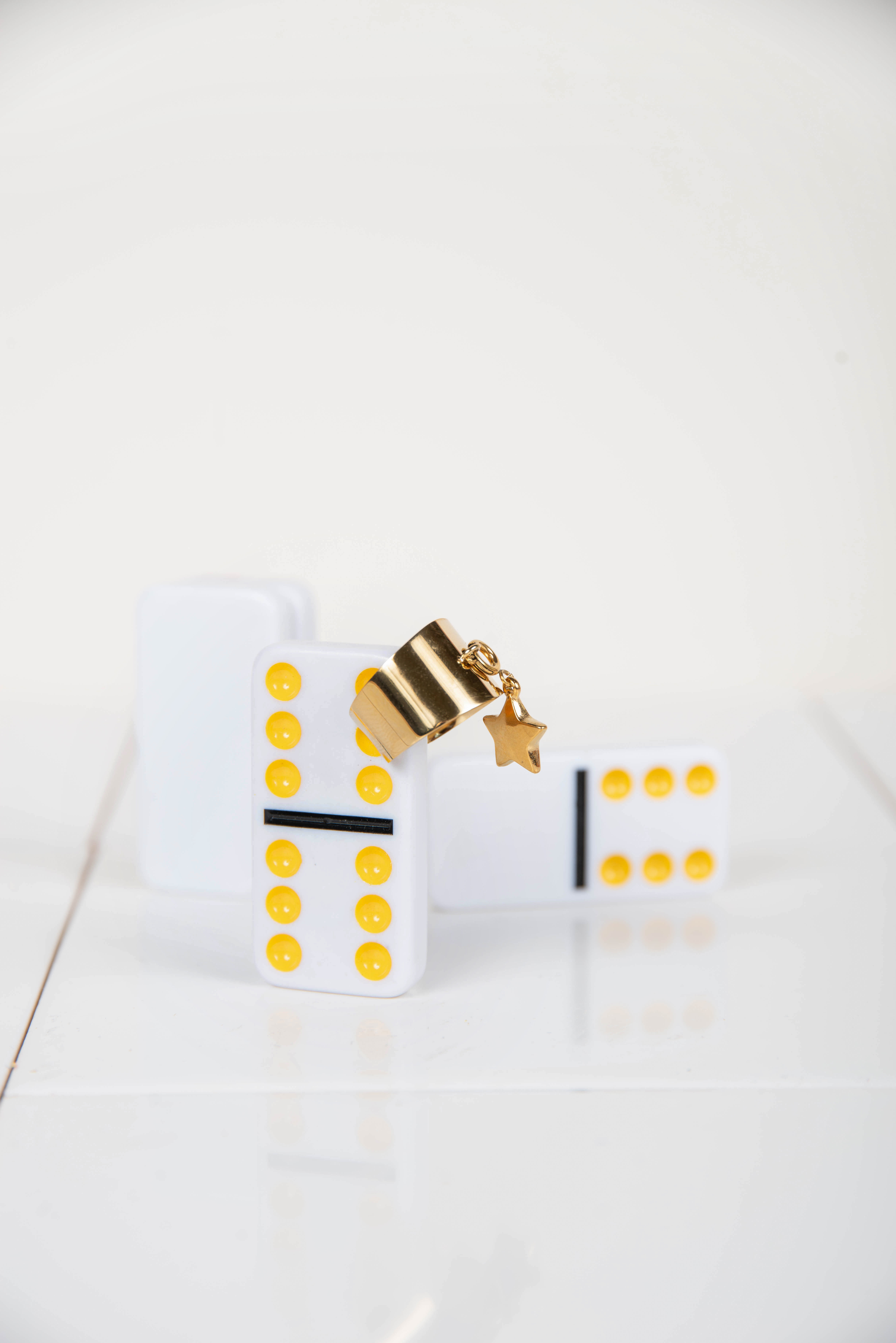Bague ajustable en acier inoxydable avec charm étoile