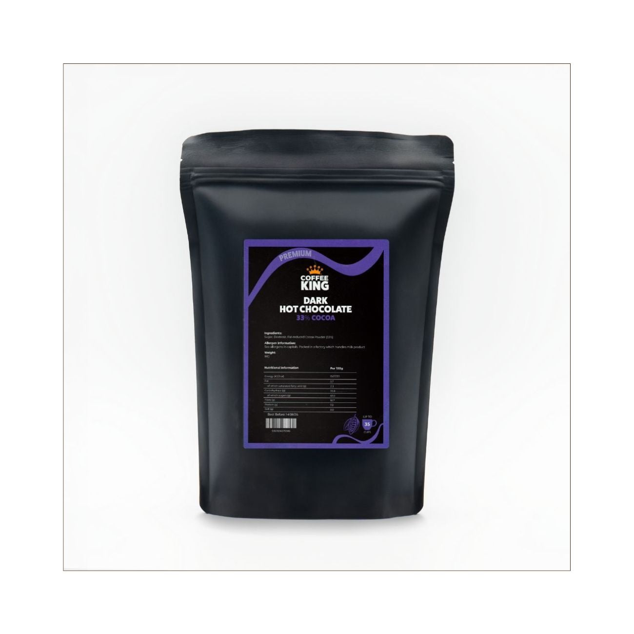Chocolate caliente en polvo negro 33% cacao Vegano 1 kg – Coffee King