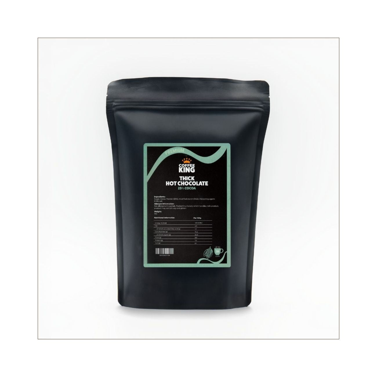 Chocolate caliente en polvo espeso vegano 25% cacao 1 kg – Coffee King