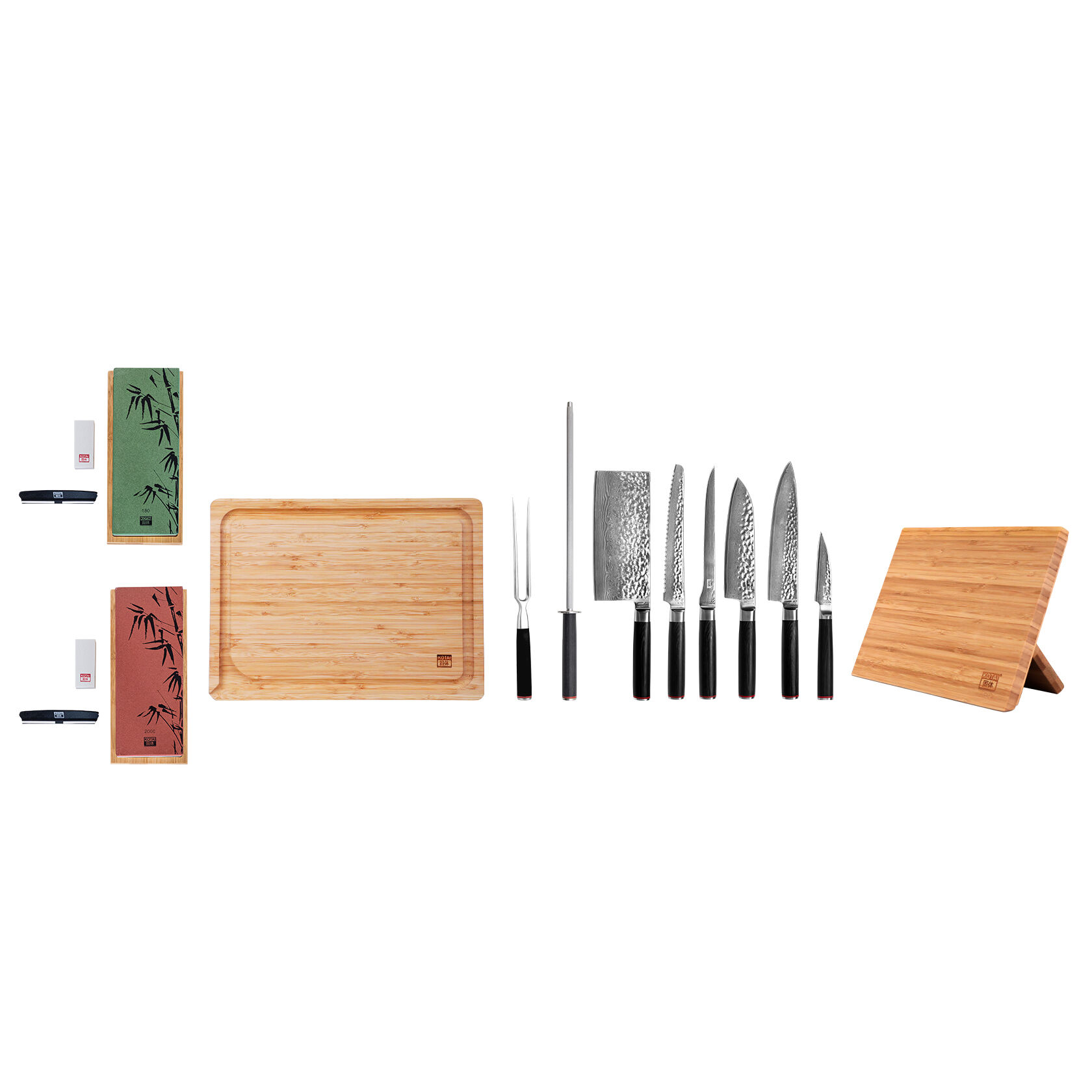 Set Complet PAKKA DAMAS Deluxe 12 pièces : 6 couteaux et 6 accessoires