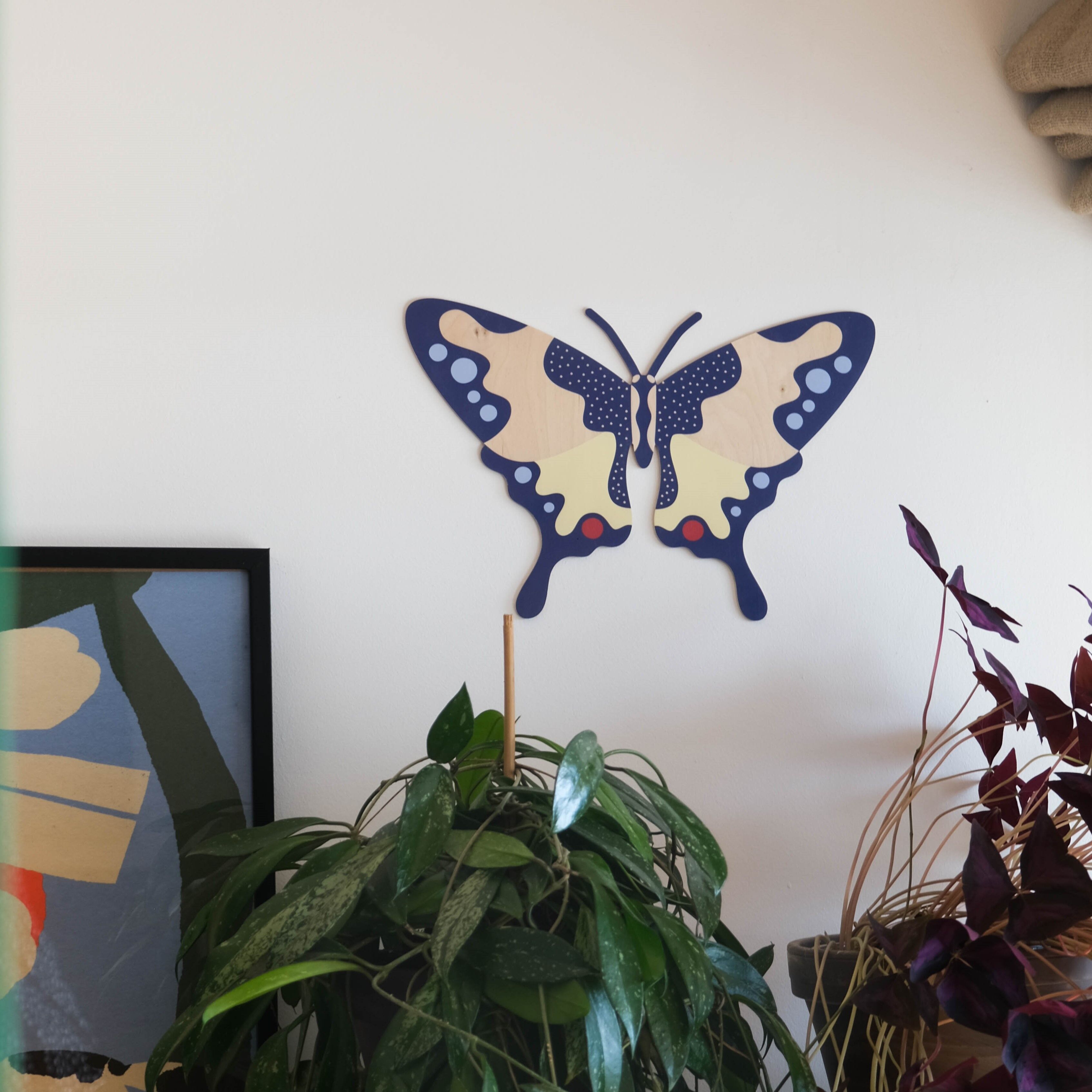 Papillon machaon - décorations murales en bois
