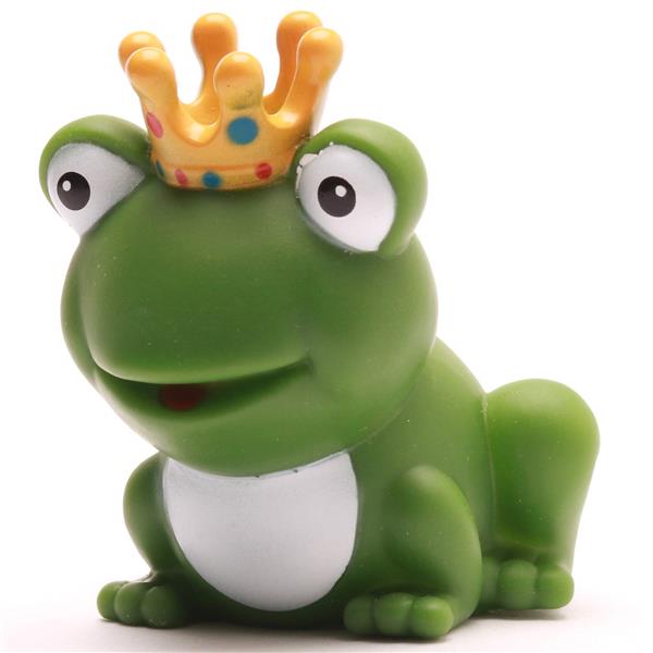 Frog Prince with yellow crown - squeaky toy
