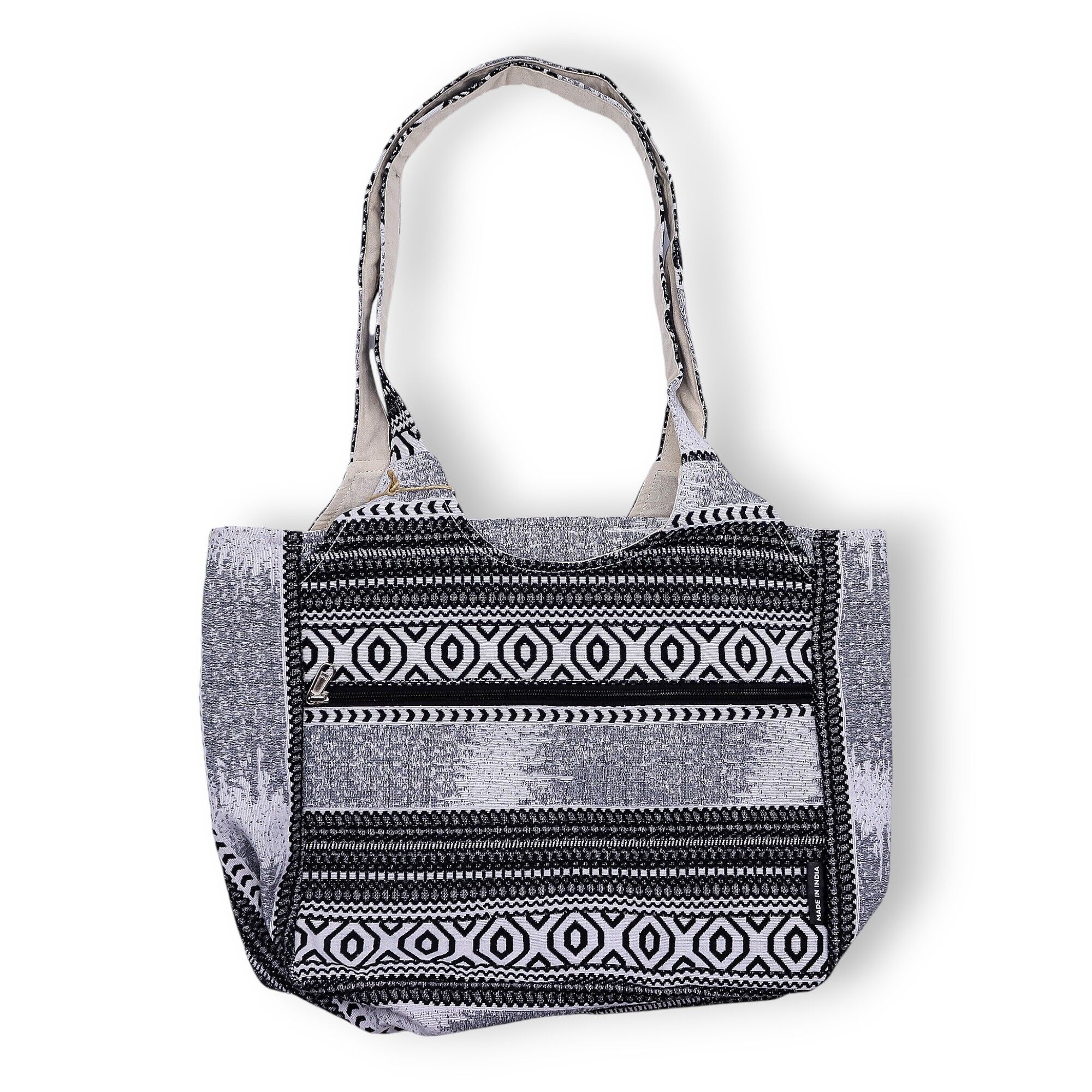 Natural Jacquard Bags - Urban Caravan - Handwoven Bag