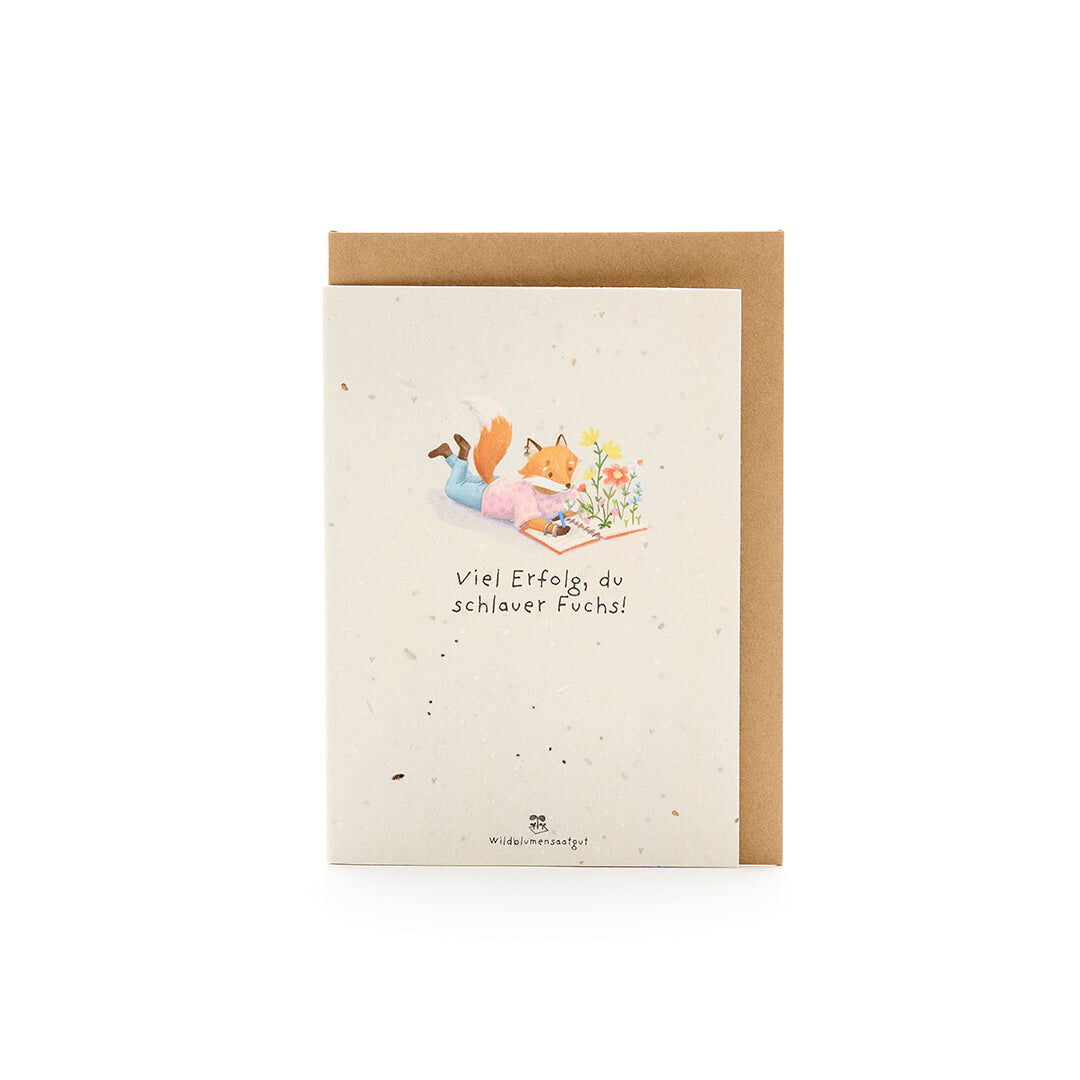 Back-to-school greeting card, fox