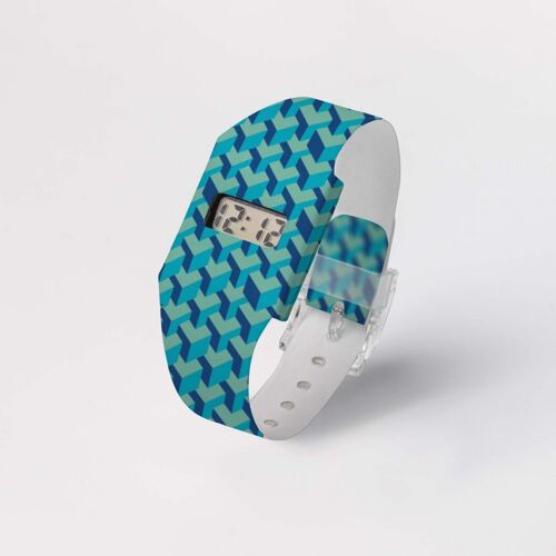 3D CUBES Pappwatch / Paperlike Watch / Digitale Armbanduhr aus Tyvek®