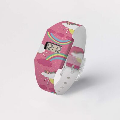 Montre en carton LICORNE SUR NUAGES ENFANTS