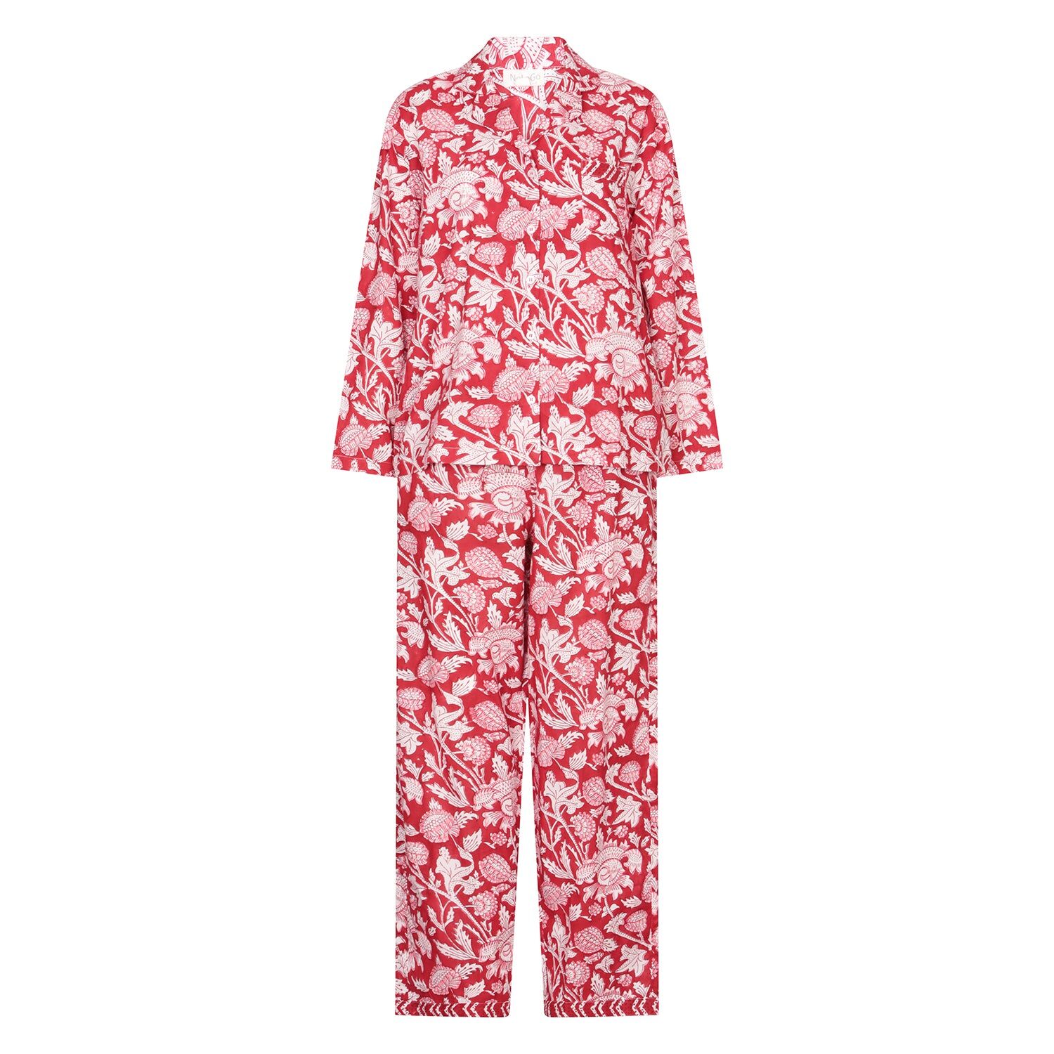 Pyjama imprimé à la main - Rouge vintage