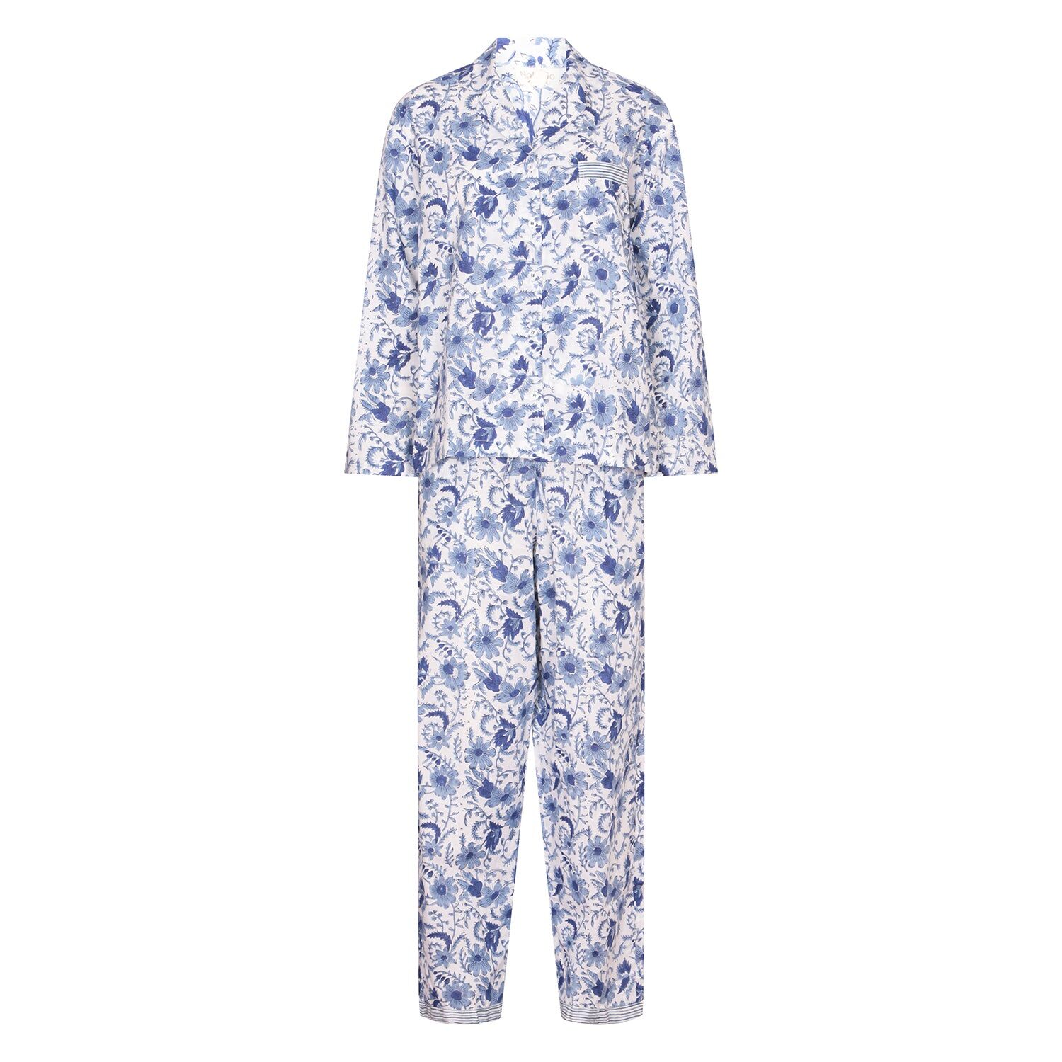 Pyjama imprimé à la main - bleuet