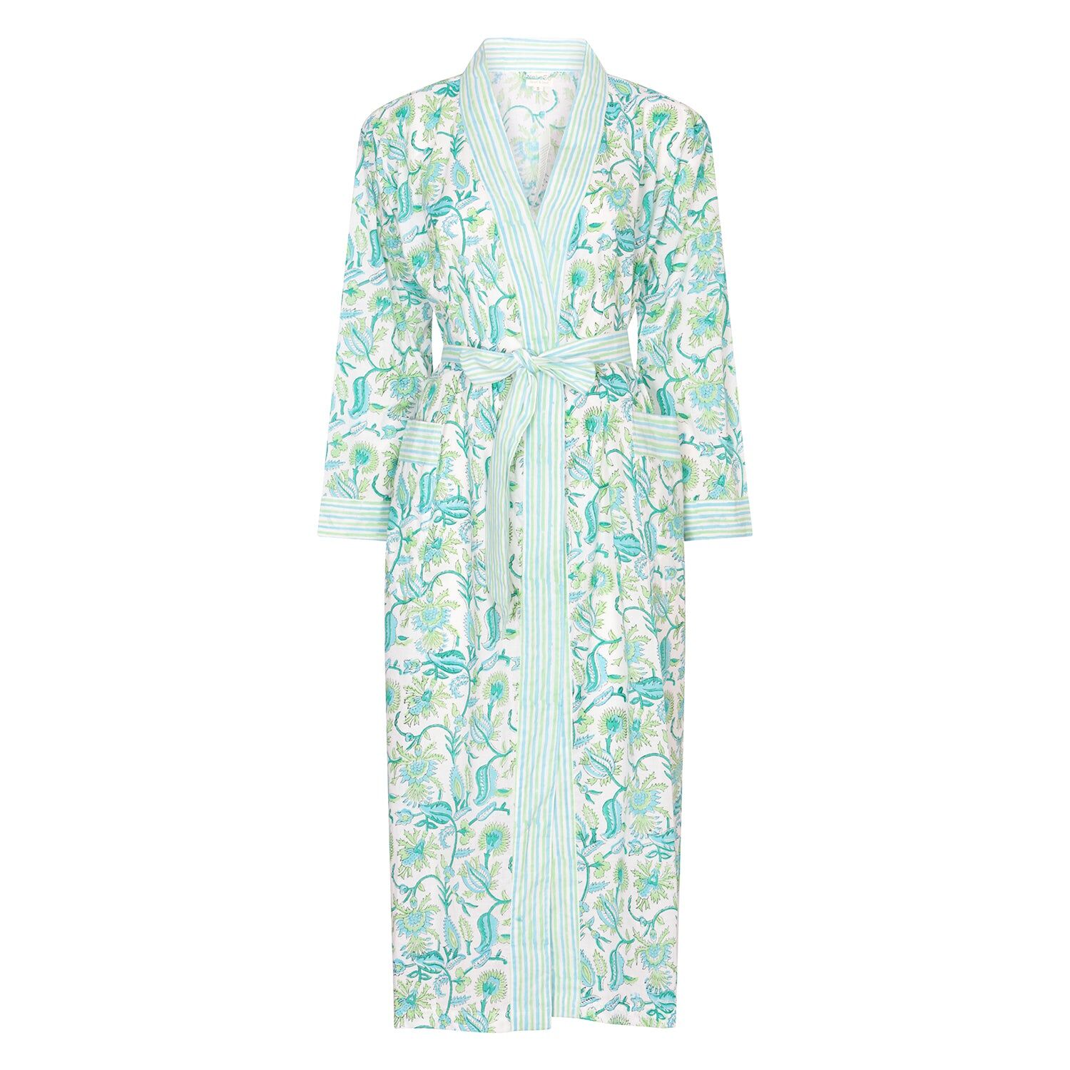 Kimono imprimé à la main - Vert pomme