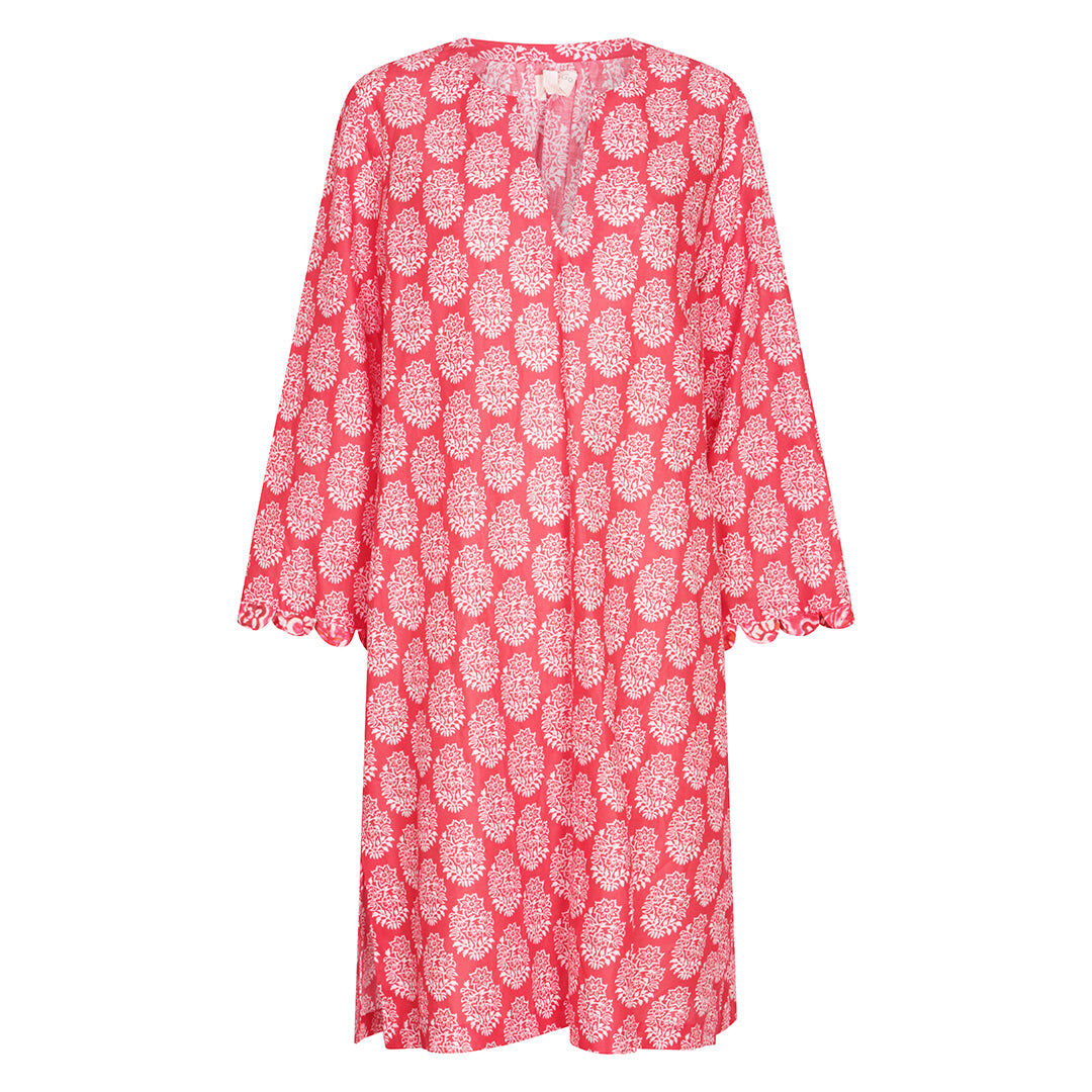 Robe de nuit Bon Bon Angel en coton rose géranium