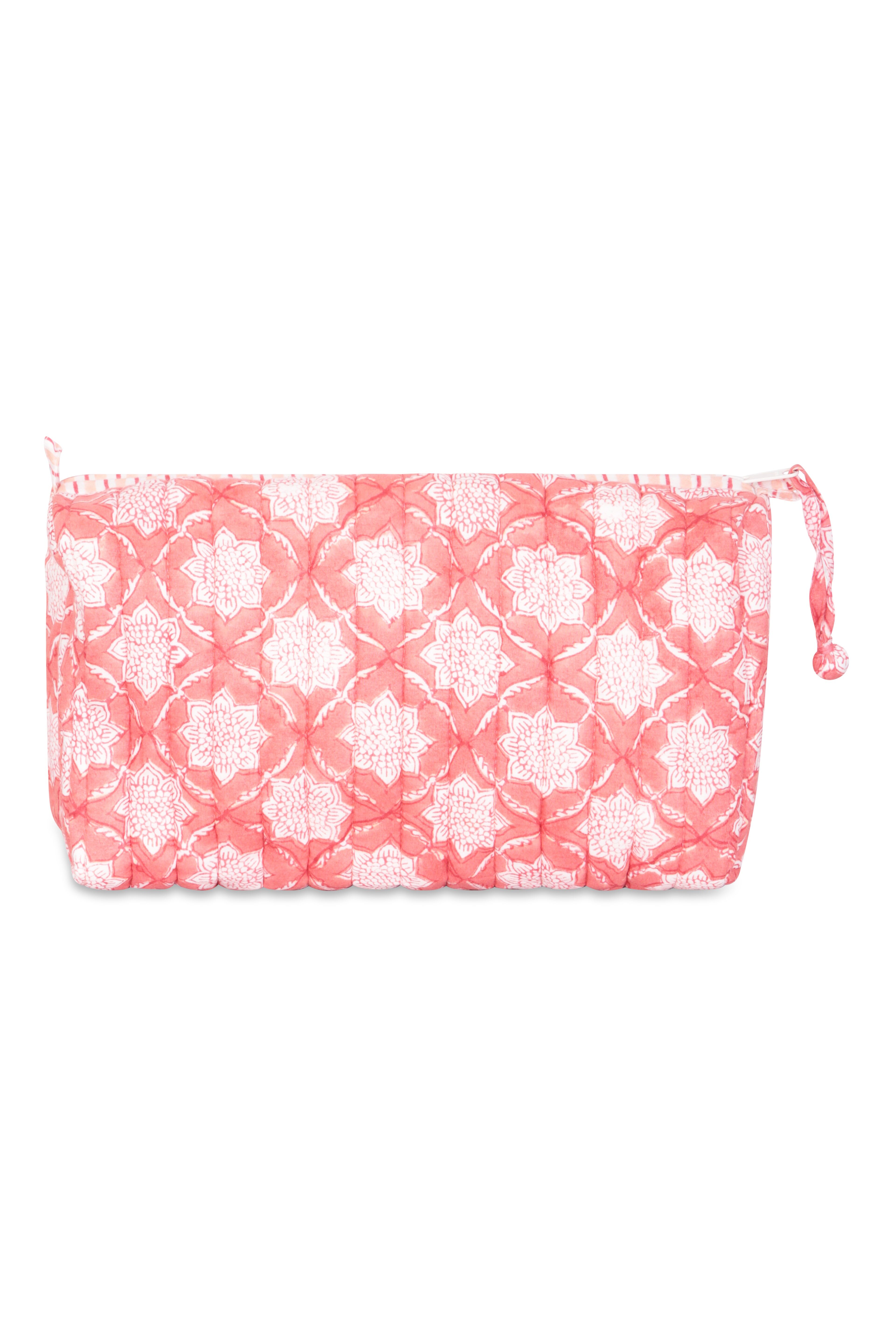 Fresco Washbag Cotton Coral Pink One Size