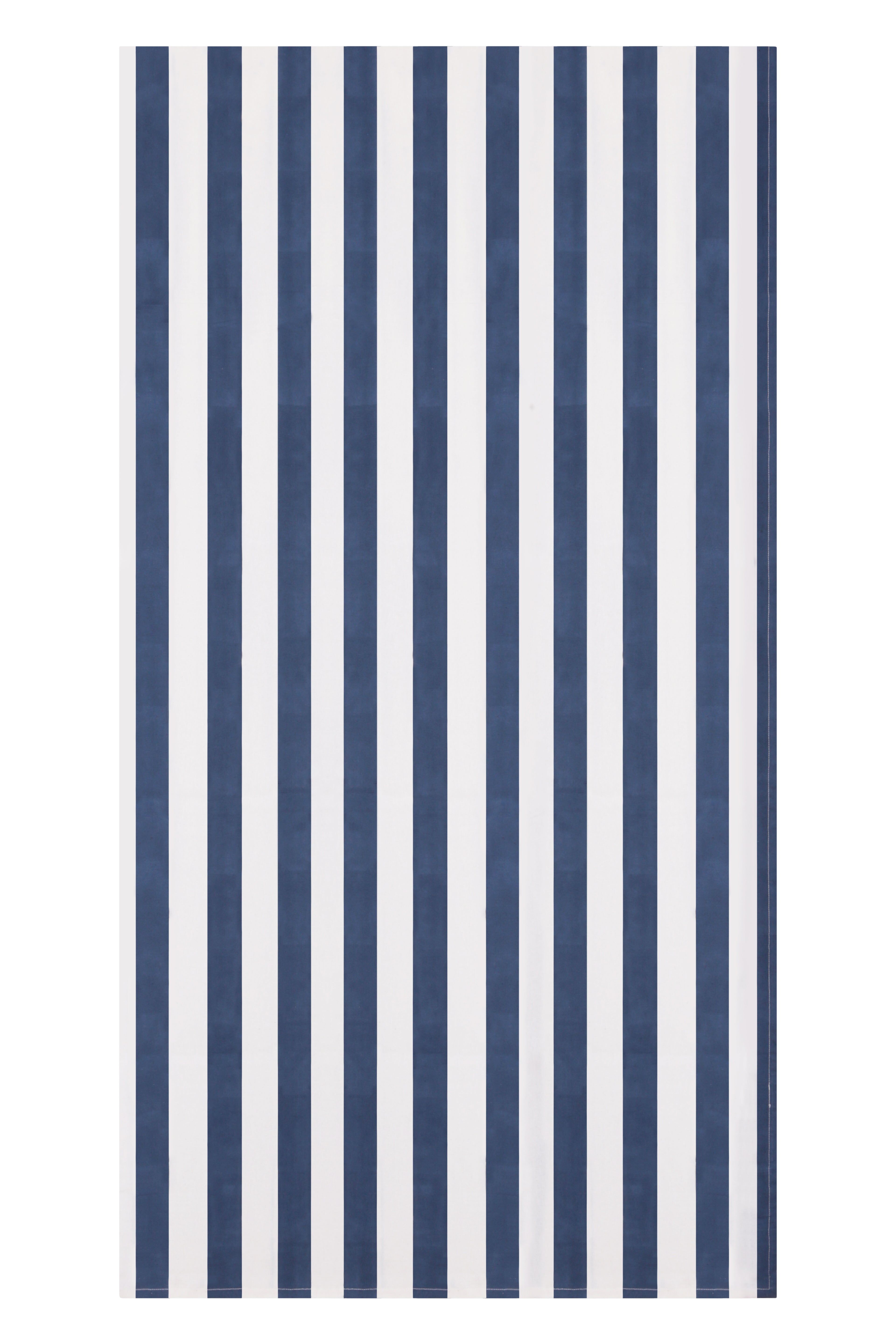 Nappe à larges rayures 150 x 225 cm, coton indigo, taille S/M