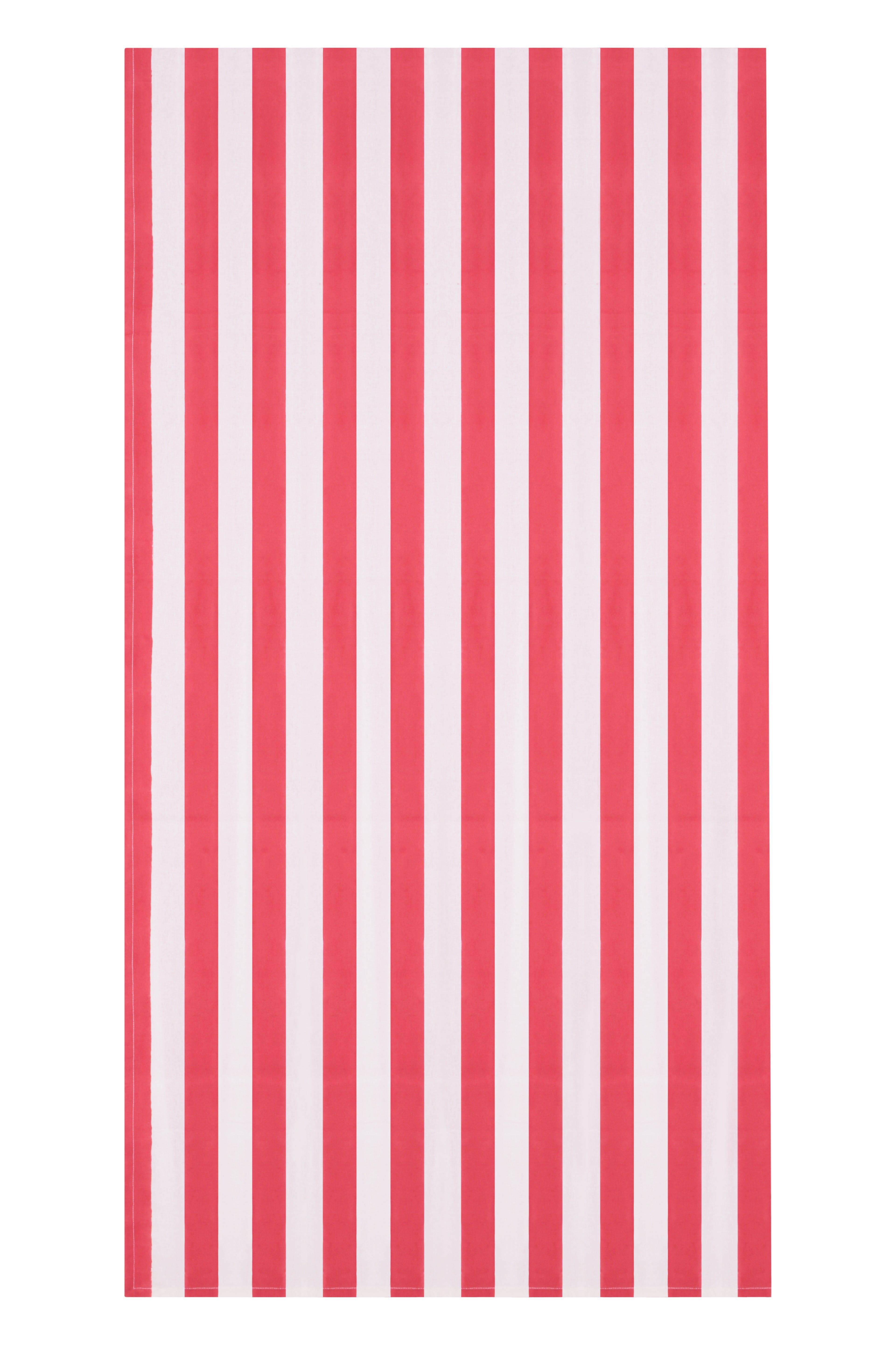 Nappe à larges rayures 150 x 225 cm, coton, rouge corail, taille S/M