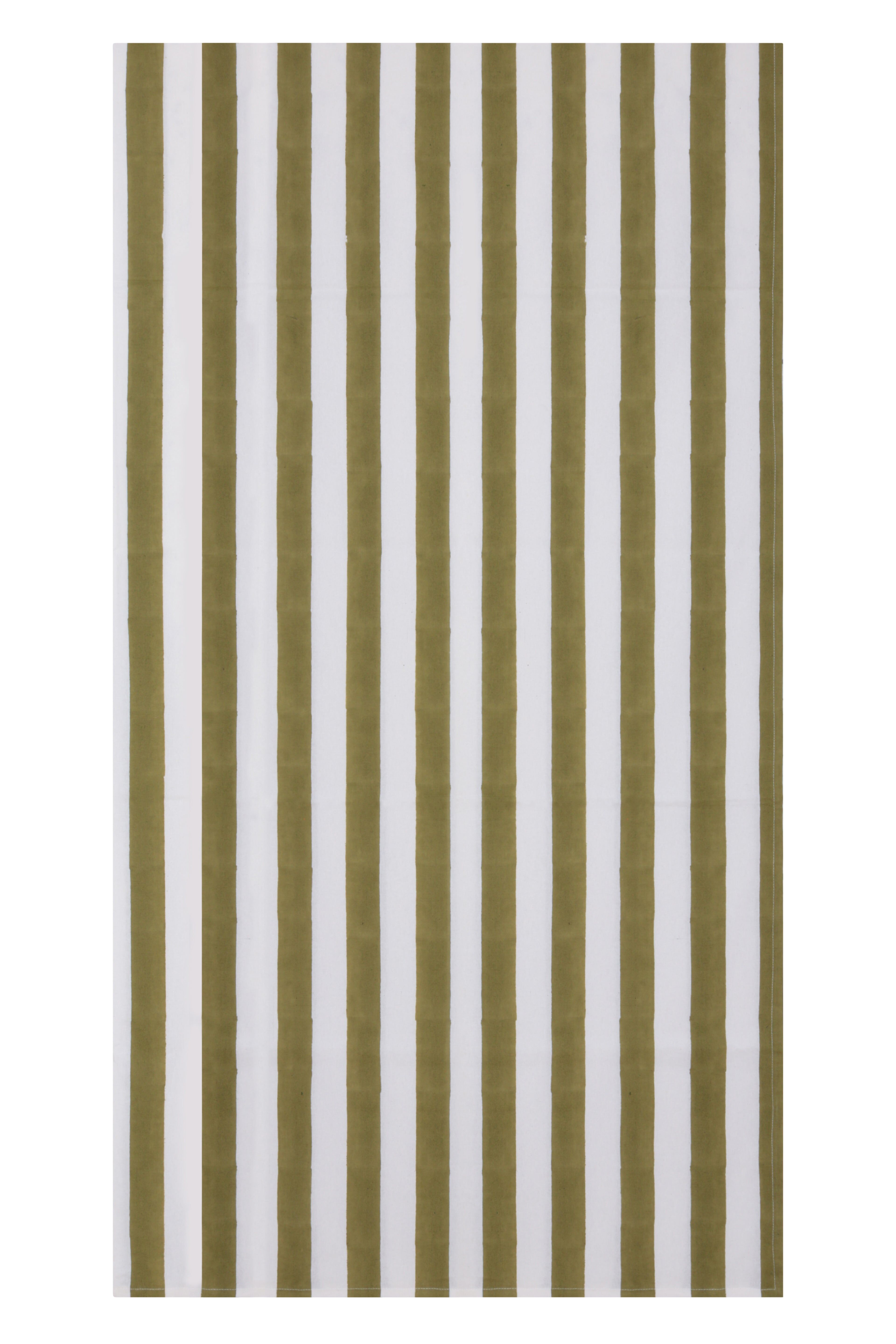Nappe à larges rayures 150 x 225 cm, coton olive, taille S/M