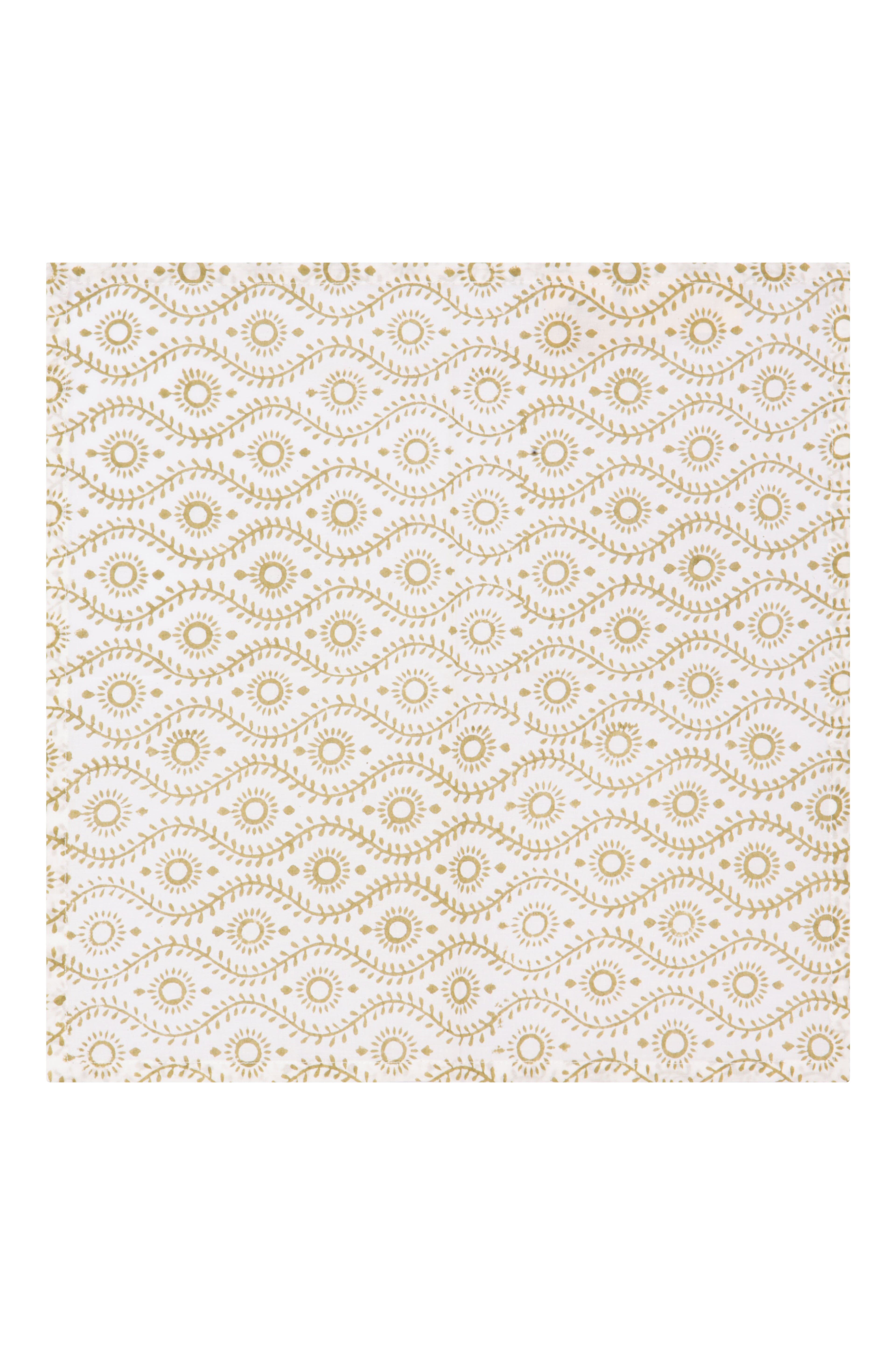 Serviettes Fresco Stripe avec effet ondulé, lot de 4, coton olive, taille unique
