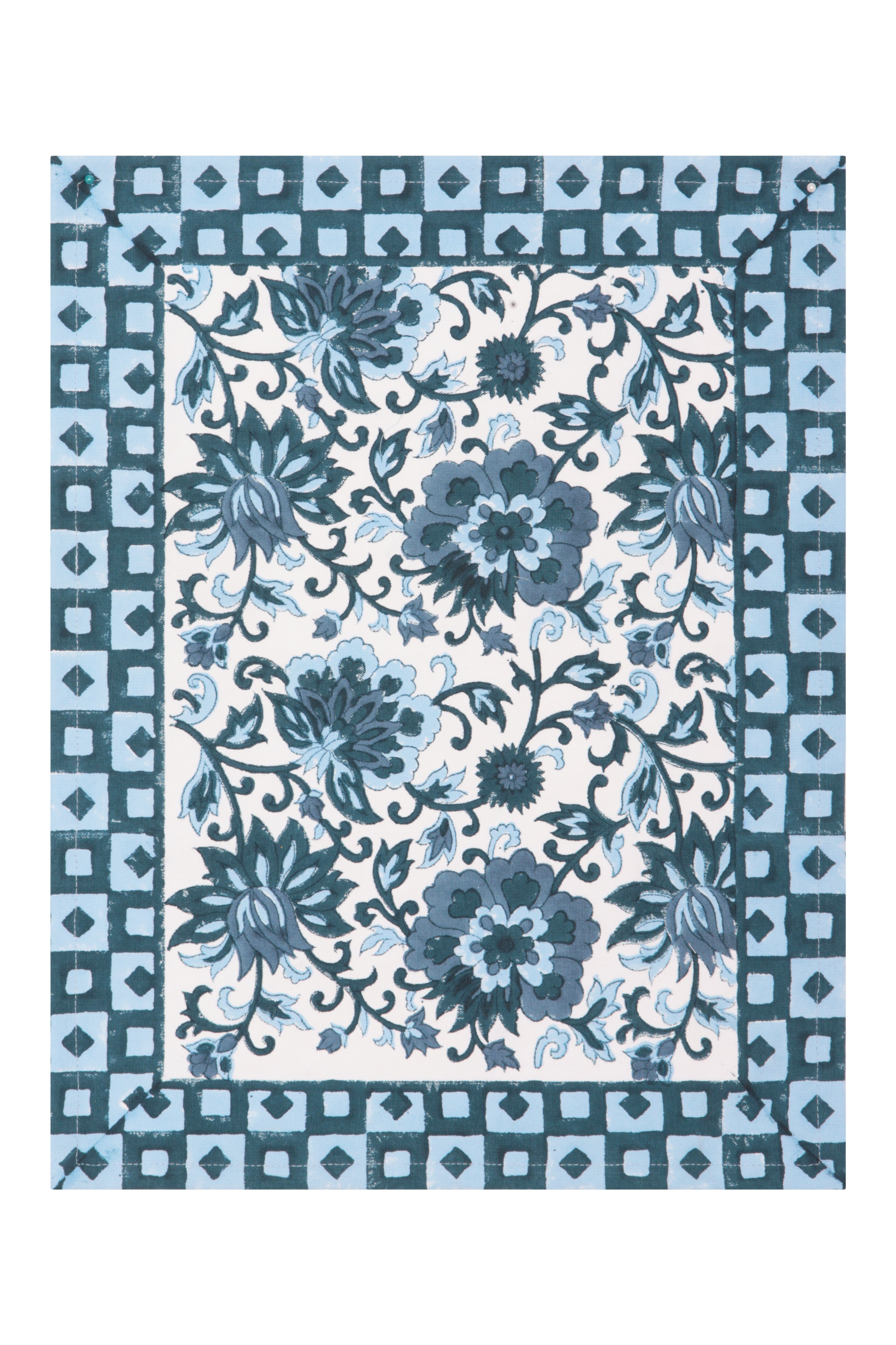 Set de table bordé 35 x 45 cm x 2.Coton bleu royal Taille unique