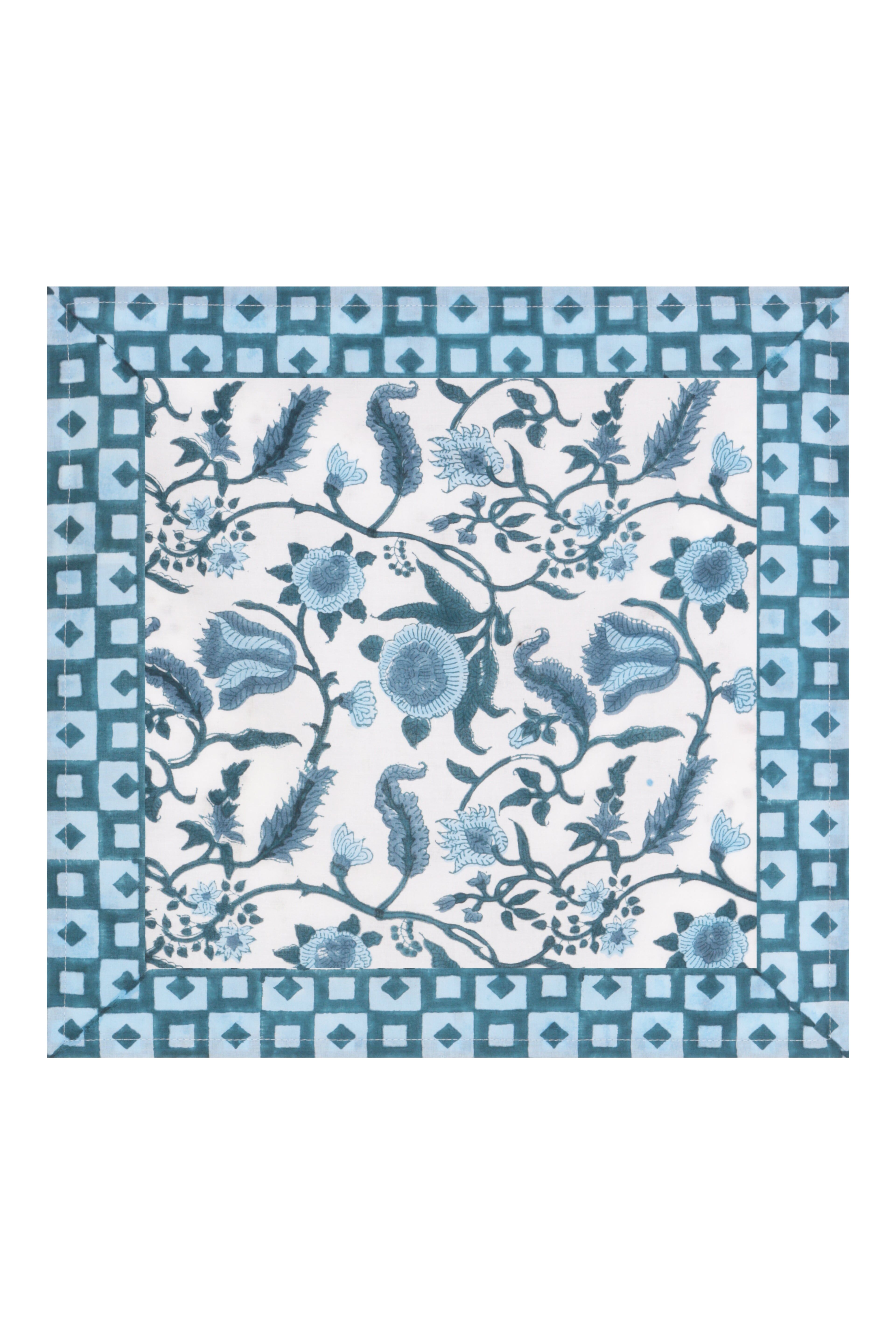 Lot de 4 serviettes Athena Trellis en coton bleu, taille unique