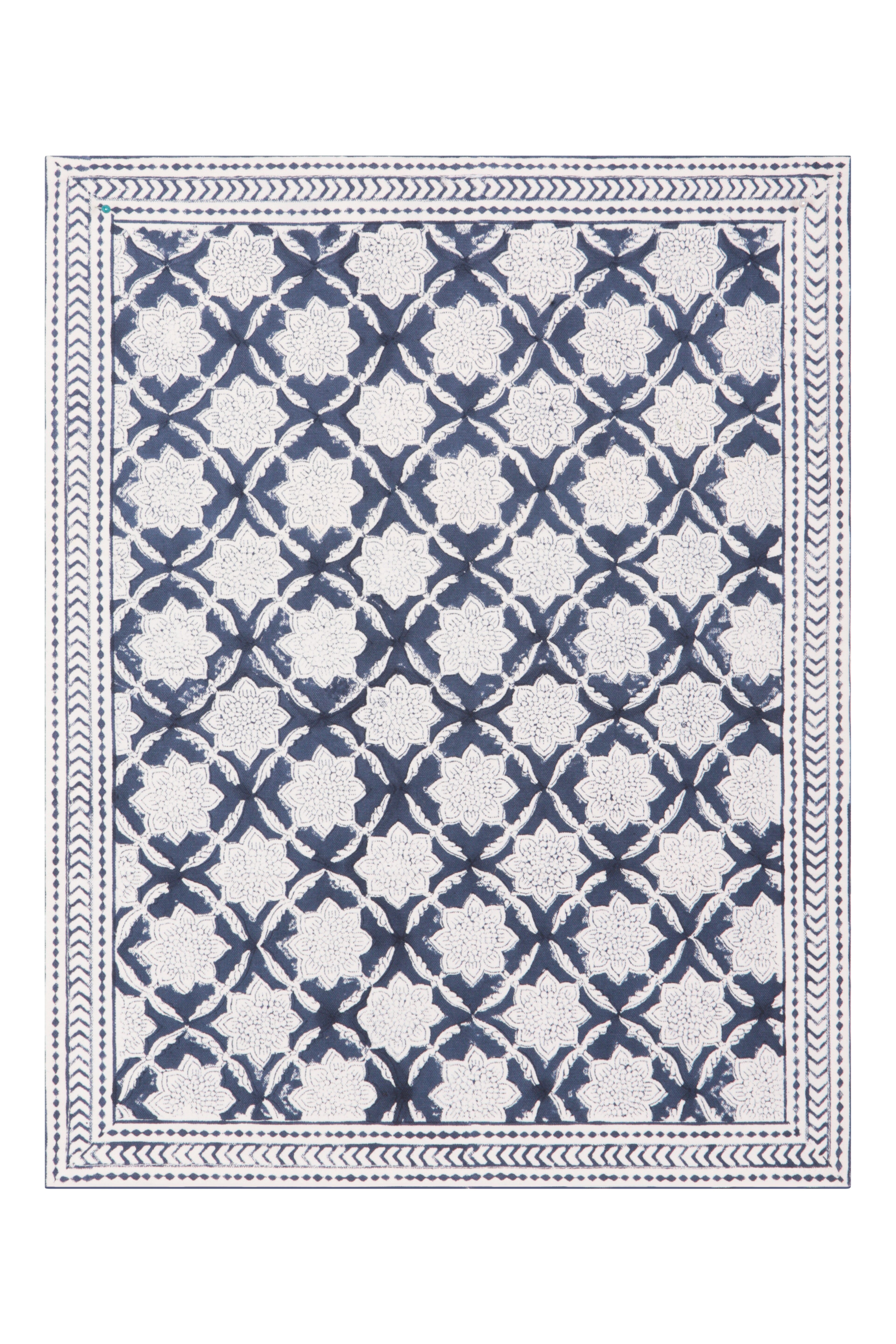 Platzset mit Rand, 35 x 45 cm, 2 Stück.Baumwolle, Indigo, Einheitsgröße