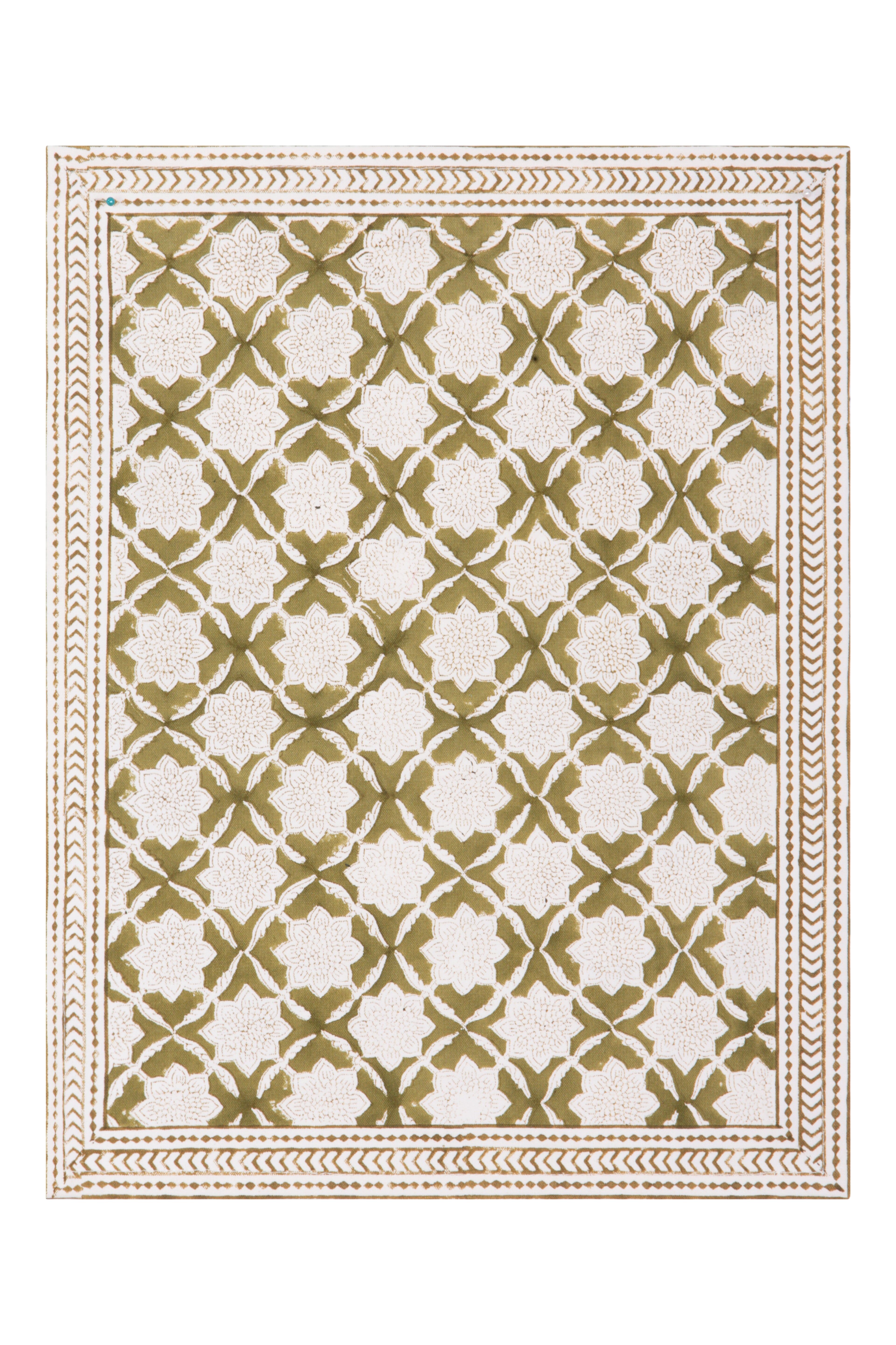 Set de table bordé 35 x 45 cm x 2.Coton Olive Taille unique