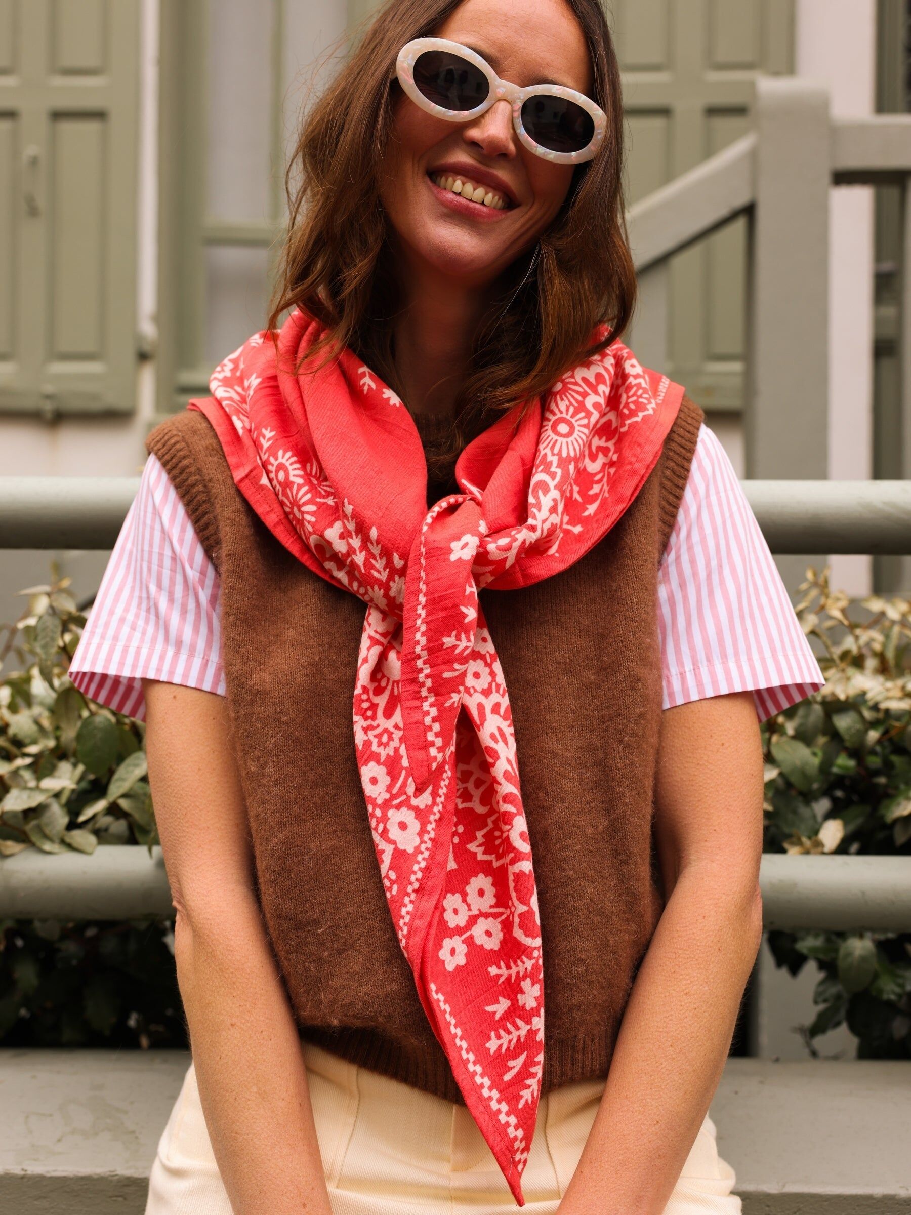 Foulard Adulte Mysore bandana Corail