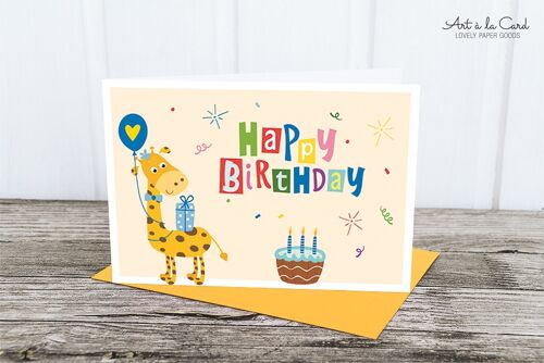 Klappkarte: Birthday Giraffe