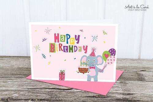 Klappkarte: Birthday Elefant