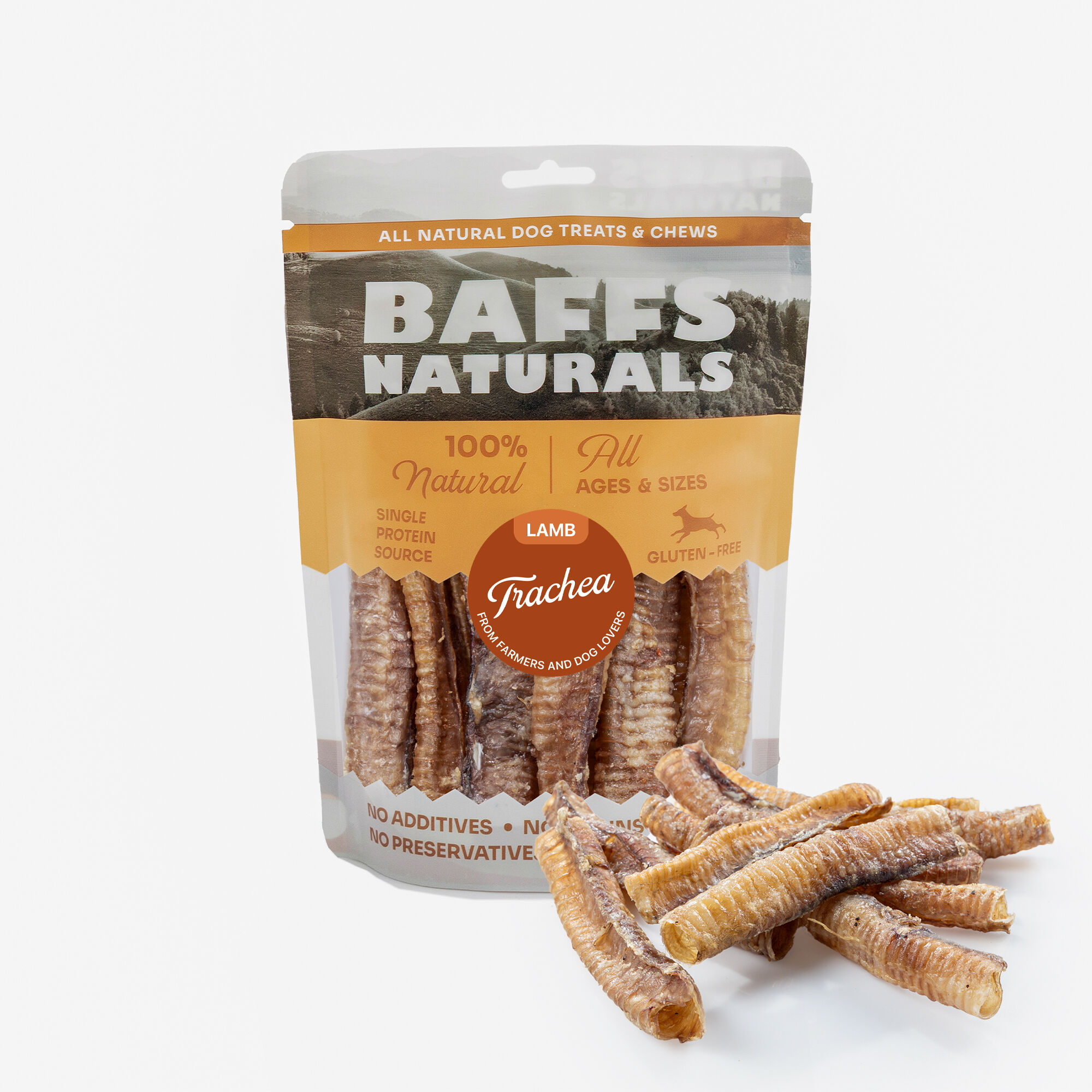 Baff 100 % natürliche Gourmet-Leckerlis aus Lamm-Luftröhre