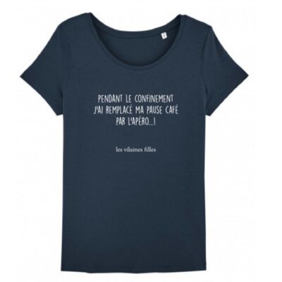Round neck t-shirt During confinement, I replaced ... - Navy blue
