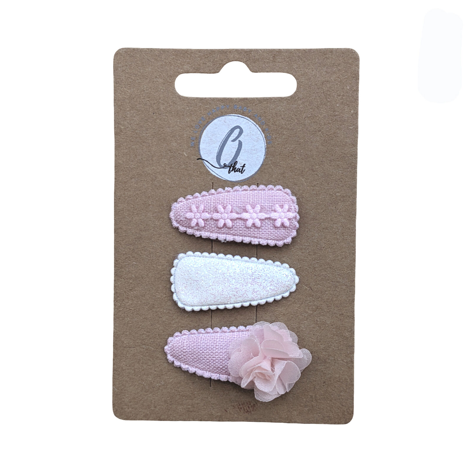 Baby hair clips pink/glitter/ pink with chiffon flower