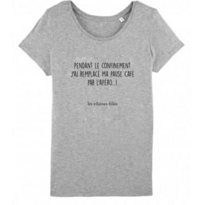 Round neck t-shirt During confinement, I replaced ... - Heather gray
