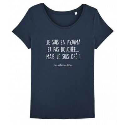 T-Shirt mit Rundhalsausschnitt I'm in Pyjamas-Marineblau