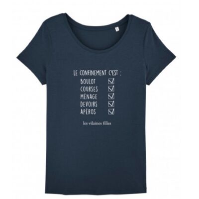 T-shirt girocollo Il contenimento è blu navy